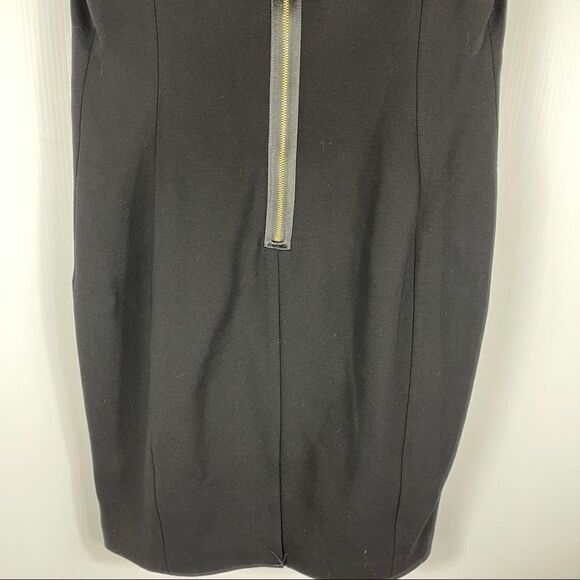 Ellen Tracy Little Black Dress Gold Zipper Cap Sleeves Women's 10 Sheath - Picture 5 of 12